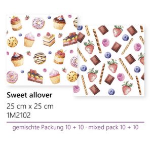 Servietten Sweet Allover – 2 Motive pro Packung