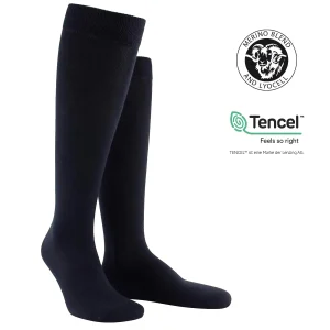 Wilox Merino/Tencel Kniestrumpf Navy, 43-46