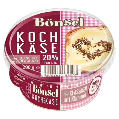 Bönsel, Kochkäse mit Kümmel, 20% Fett, 200 g Becher
