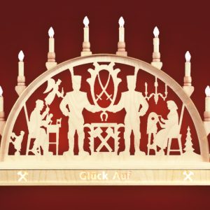 Schwibbogen Bergmann Erzgebirge (doppelt,Sockel)