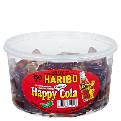 Haribo, Happy Cola, 150 Stück, 1,2 kg Dose