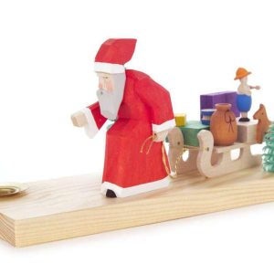 Kerzenhalter Weihnachtsmann mit Schlitten