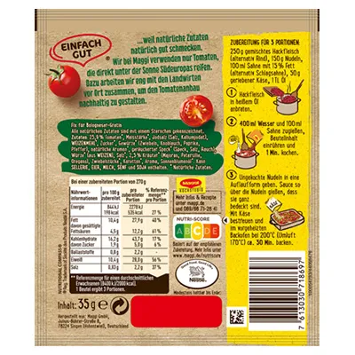 Maggi, Fix & Frisch, Bologneser Gratin, 38 g Beutel – Bild 2