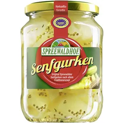 Spreewaldhof, Senfgurken, geschnitten, 720 ml Glas