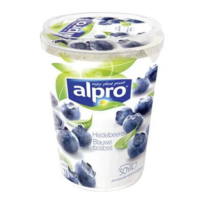 Alpro, Naturjoghurt-Alternative, Heidelbeere, 500 g Becher