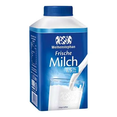 Weihenstephan, Frische Milch, 1,5 % Fett, 500 ml Packung