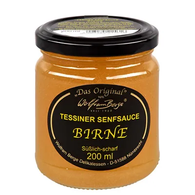 Wolfram Berge, Tessiner Senfsauce, Birne, 200 ml Glas