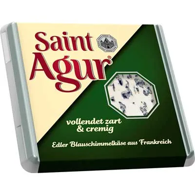 Saint Agur, Französischer Weichkäse mit Blauschimmel, 60 % Fett, 125 g Packung