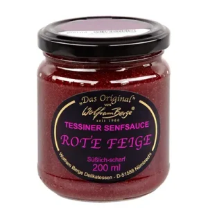 Wolfram Berge, Tessiner Senfsauce, Rote Feige, 200 ml Glas