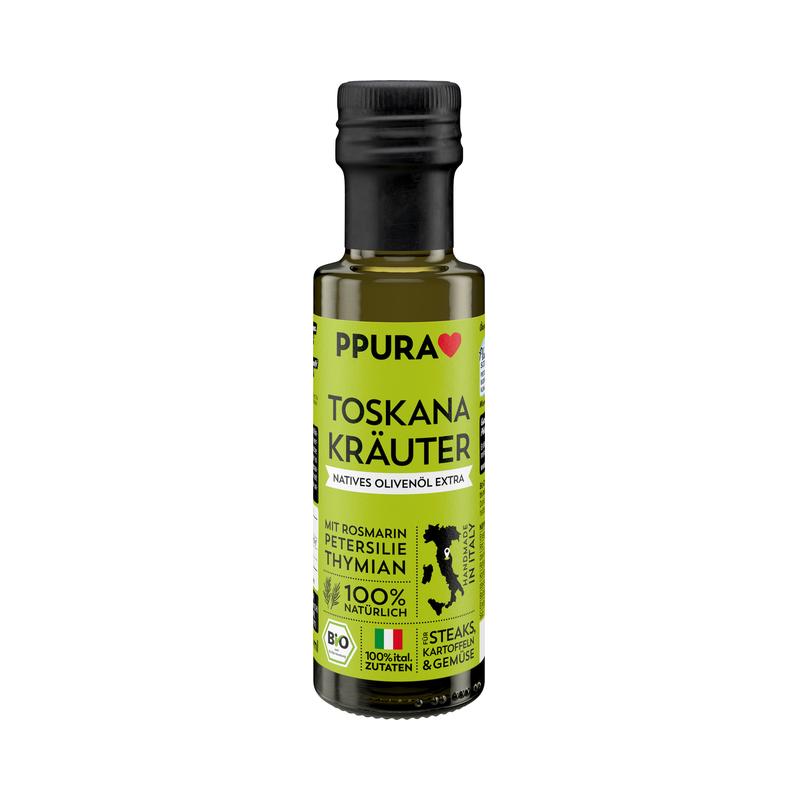 PPURA Toskana Kräuter natives Olivenöl extra 6 Stück zu 100 ml – Bild 2