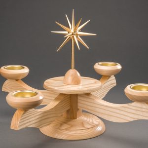 Adventsleuchter, natur Weihnachtsstern/Plateau natur