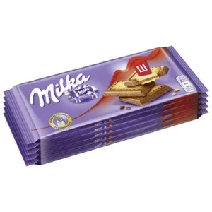 Milka, Alpenmilch Schokolade & LU Kekse, 5 Stück à 100 g, 500 g Packung