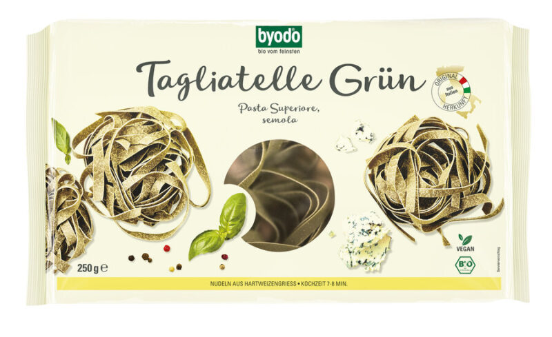 Byodo Tagliatelle grün, Pasta Superiore, semola (Nester)
