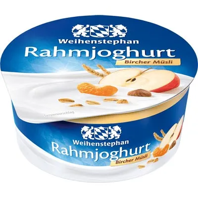 Weihenstephan, Rahmjoghurt Bircher Müsli, 10 % Fett im Milchanteil, 150 g Becher