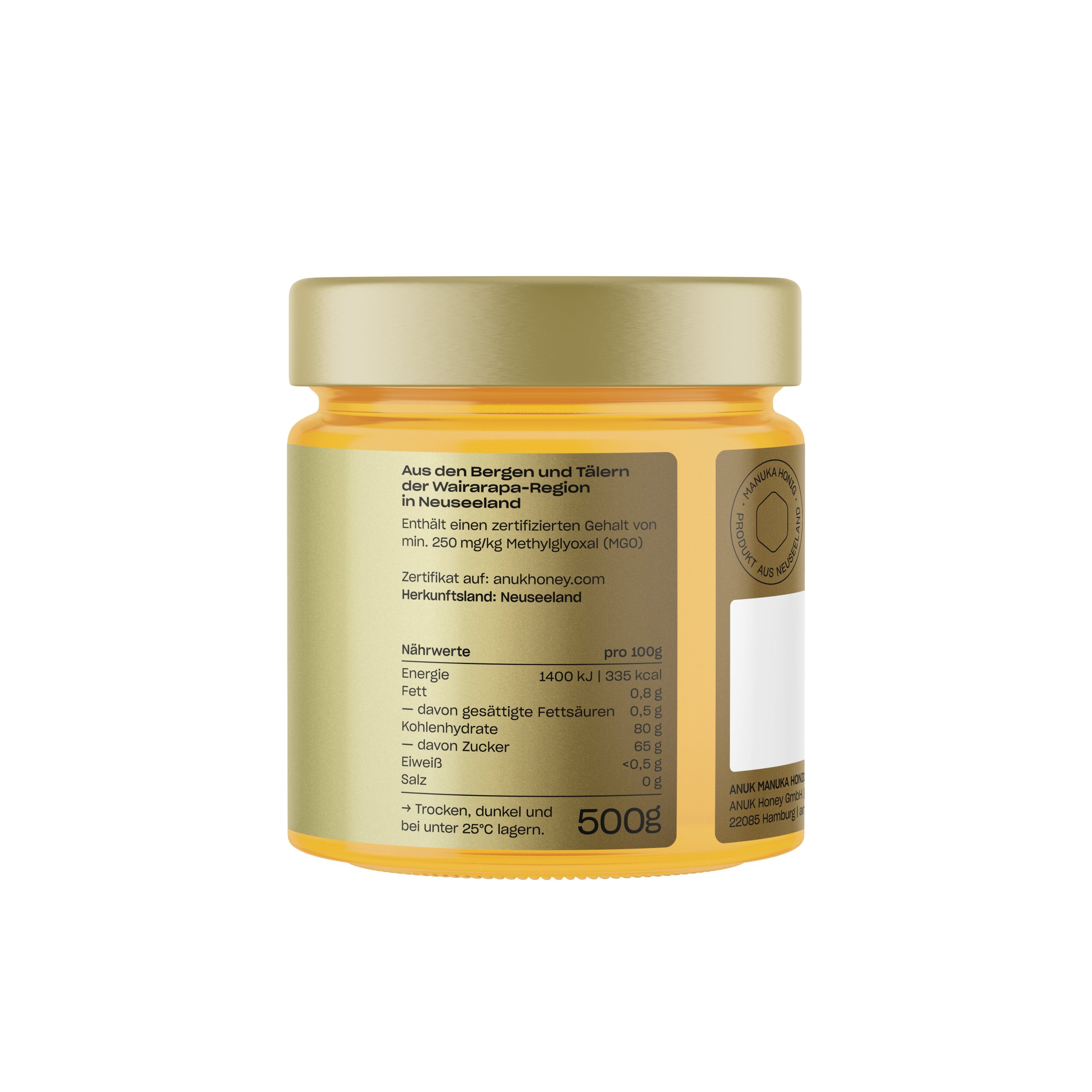 ANUK Manuka Honig MGO 250 500g Glas – Bild 3
