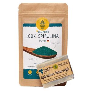 AKAL FOOD : HAARPFLEGE SPIRULINA-PULVER + HAARSEIFE