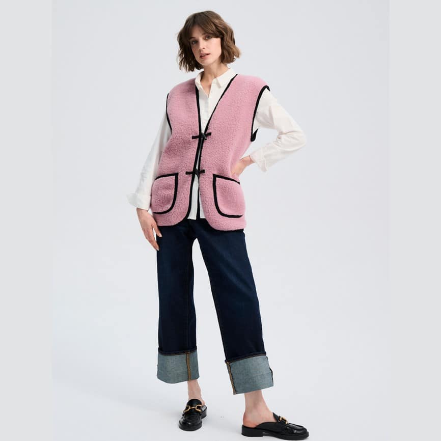 Wollweste Bodywarmer *Alpen 2.0 Adult*, Venetian Pink, ultra light – Bild 6