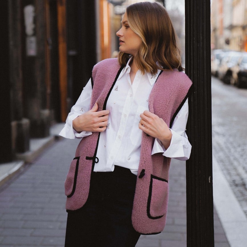 Wollweste Bodywarmer *Alpen 2.0 Adult*, Venetian Pink, ultra light – Bild 3