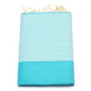 Tuch *Fouta* Hamamtuch Wabenmuster, Tropical Lagoon 200x100cm