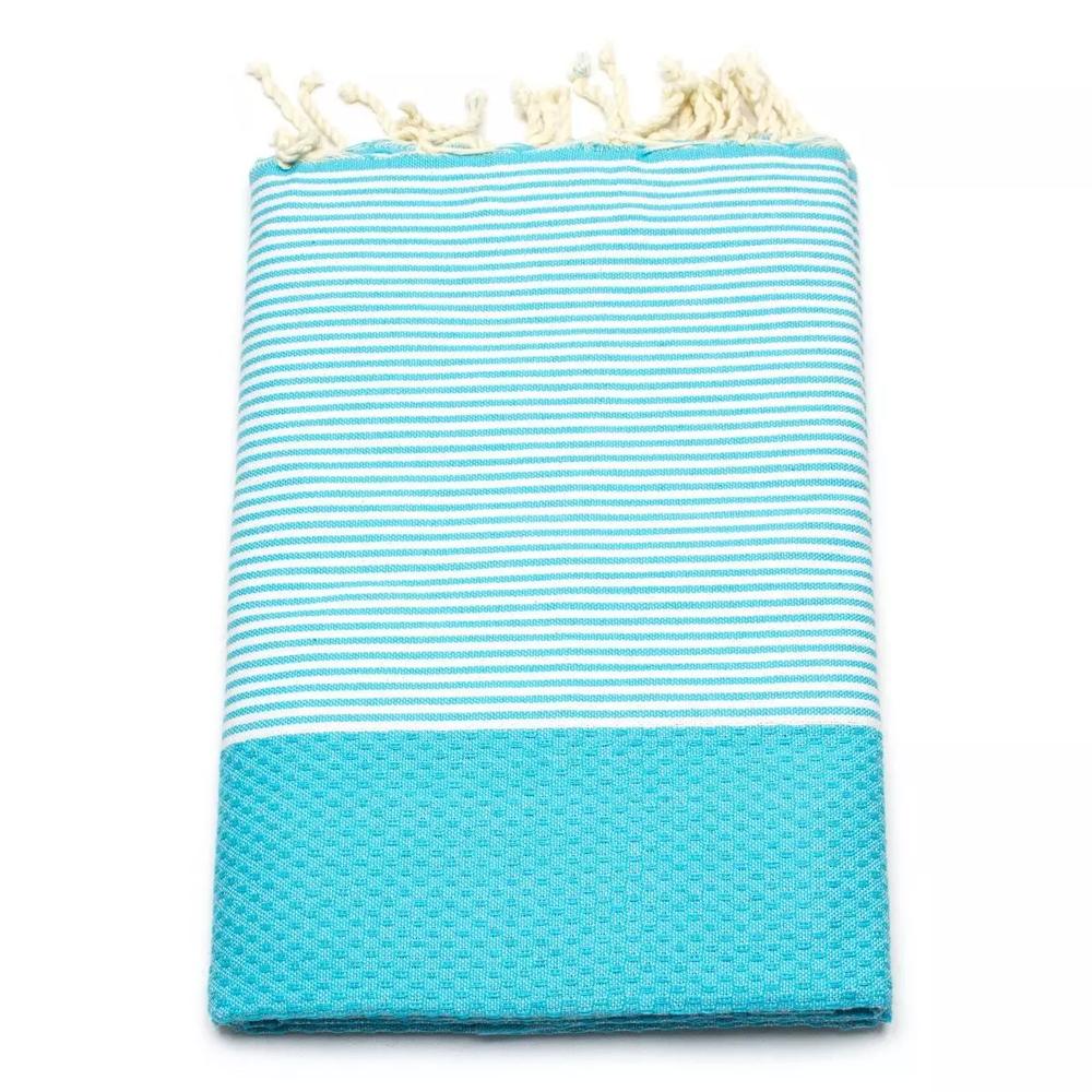 Tuch *Fouta* Hamamtuch Wabenmuster, Tropical Lagoon 200x100cm
