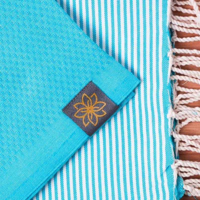Tuch *Fouta* Hamamtuch Wabenmuster, Tropical Lagoon 200x100cm – Bild 3