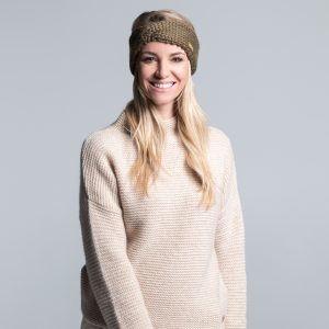 BIRGA – STIRNBAND in Military Olive – 100% Wolle – One Size