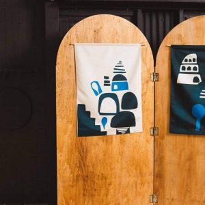 Wandbehang Babylone Blue Village