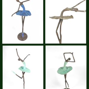Bronze-Skulptur “Danseuse de ballet” Ballett-Tänzerin 40 cm Unikat Burkina Faso Upcycling