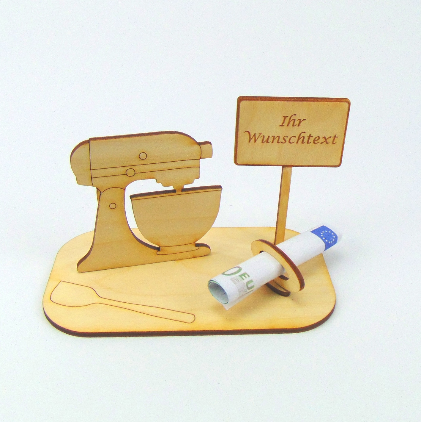 Geldgeschenk für eine Küchenmaschine mit passendem Spruch – Bild 2