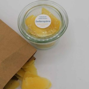 Seifenspäne im Glas – Buttermilchseife Jasmin – 80g