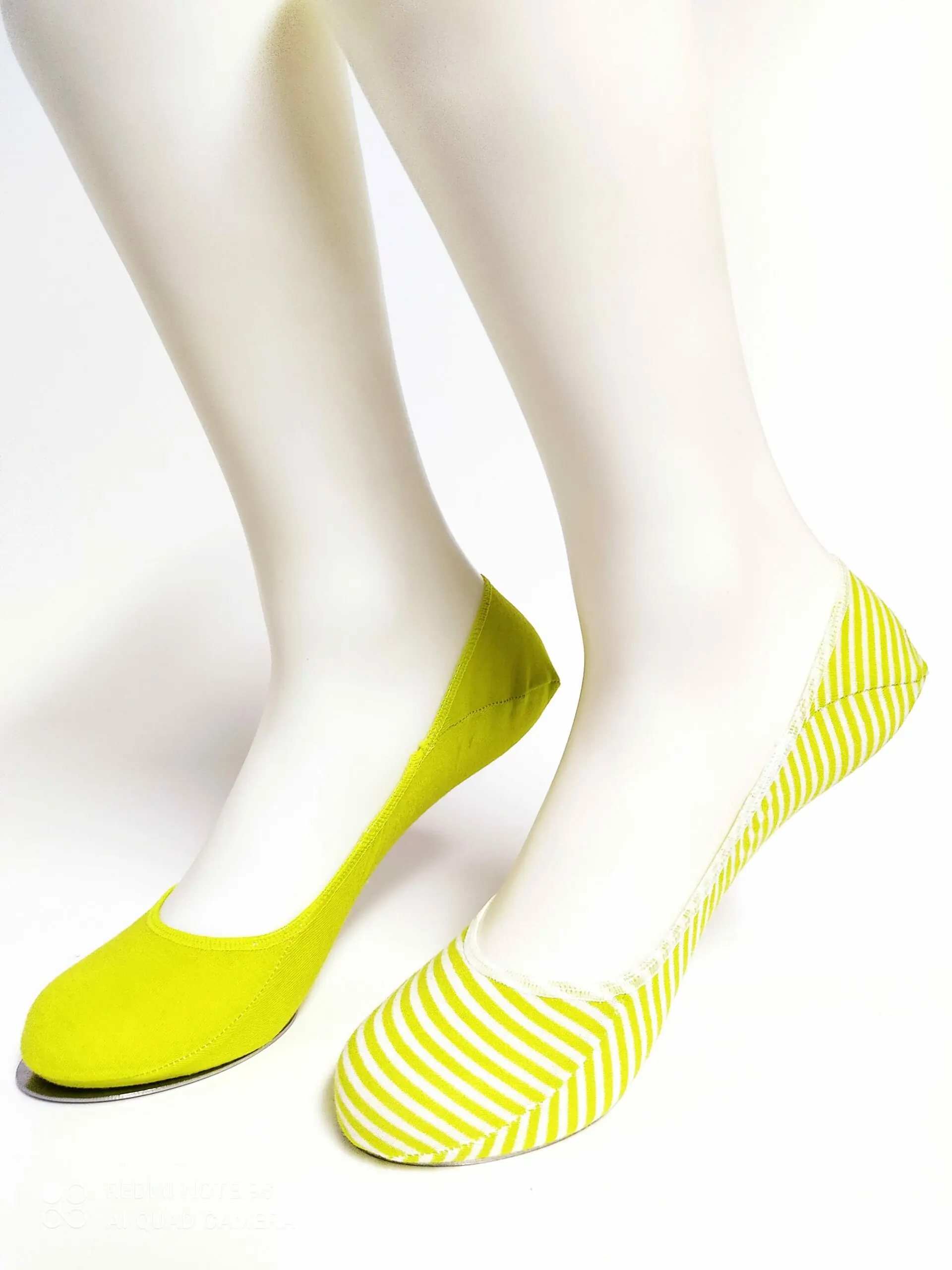2 Paar Calze Footie Ringel/Uni Lemon,35-38