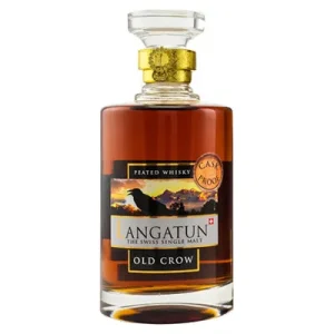 Langatun, Single Malt Whisky, Old Crow, Peat Cask Strength, 59,7 % Vol., 0,5 l Holzbox