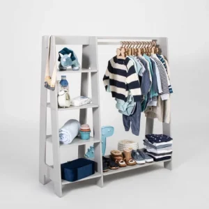 Kletterling – Kinderkleiderschrank nach Montessori Grau