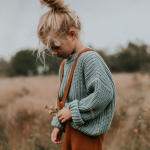 Strickhose mit Träger “Knitted Trousers” Rust, Bio Baumwolle