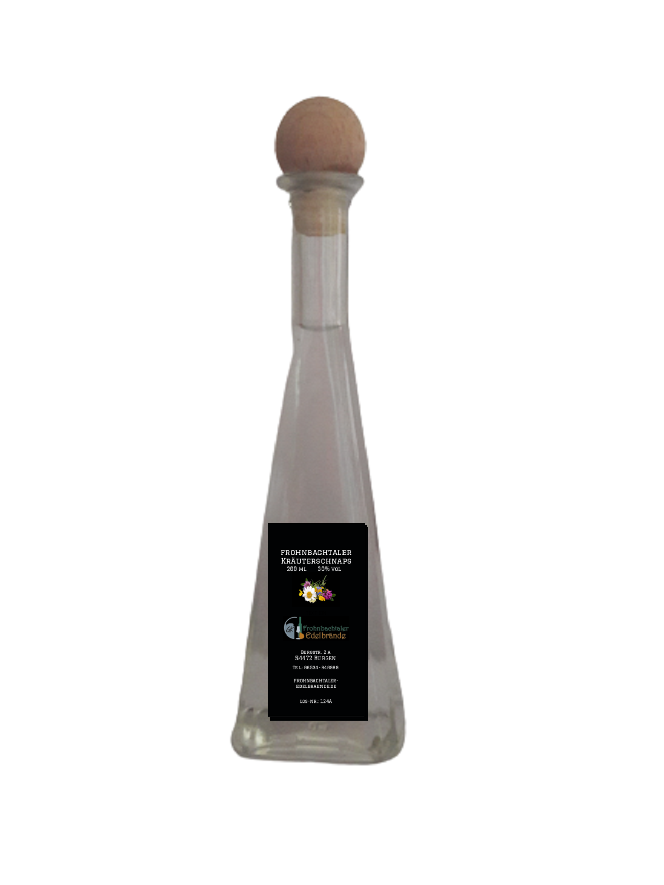 Frohnbachtaler Kräuterschnaps 0,2 l (40% vol) in Schmuckflasche Fantasie