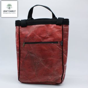 LEAF FAMILY – Vegan- nachhaltige Rucksacktasche aus Teakblättern Farbe : ROT