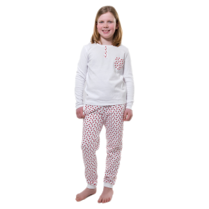 MIKA GIRLS SET – weiss/ rote Sterne – 100% Bio Baumwolle
