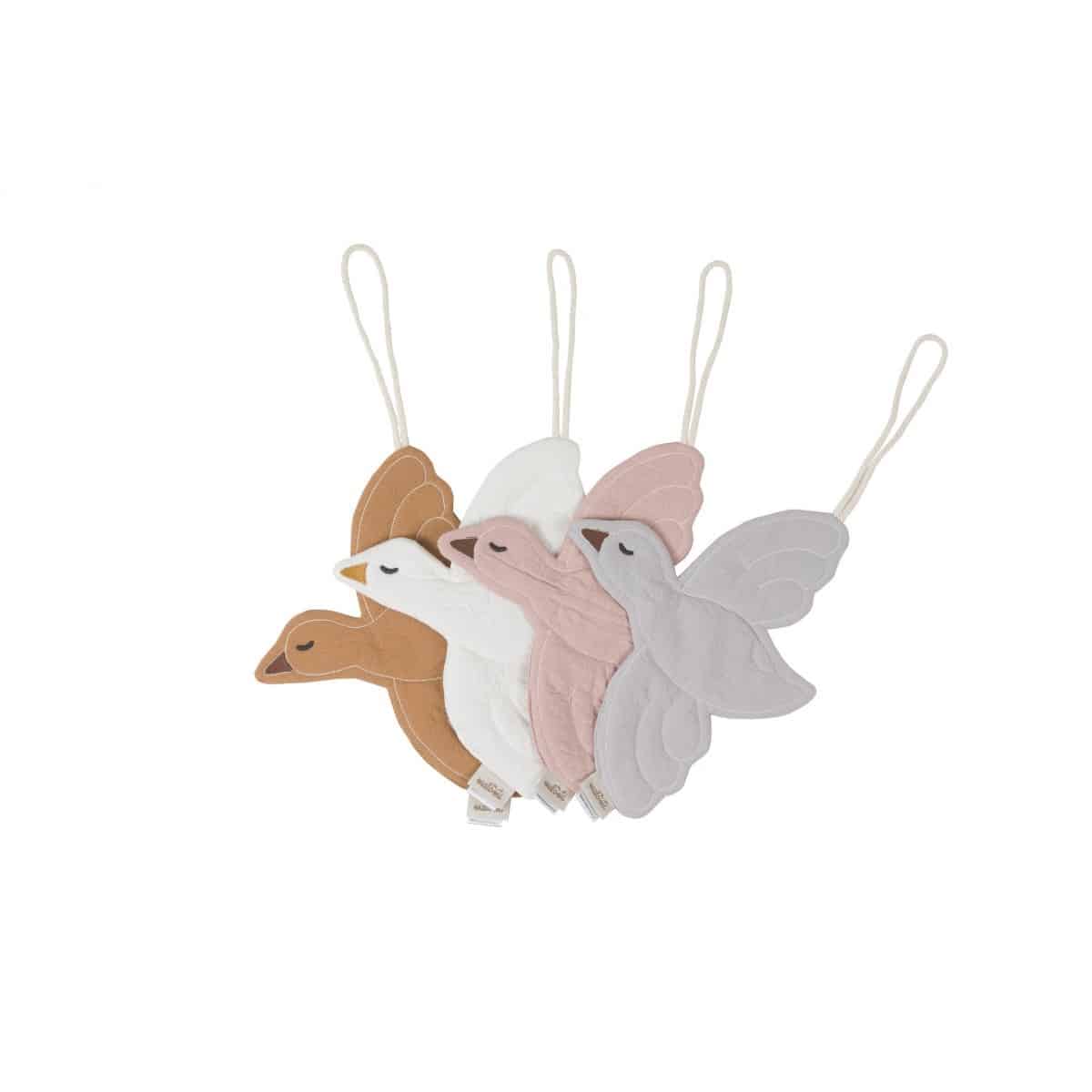 Schnullerhalter Vogel, Weiß – Bild 2