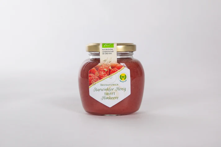 Bioimkerei Schnürch | Bio-Brotaufstrich Honig – Himbeere 250g Glas