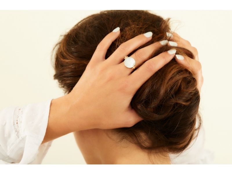 Personalisierter Perlmutt Flip Ring in 925er Sterlingsilber – Bild 2