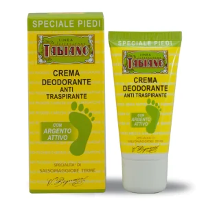 Pilogen Carezza – Supersapone Tabiano – Fußcreme Deo Antitranspirant mit Aktiven Silber und Bio Schwefel 50ml