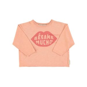 Longsleeve “Bésame Mucho”, coral pink