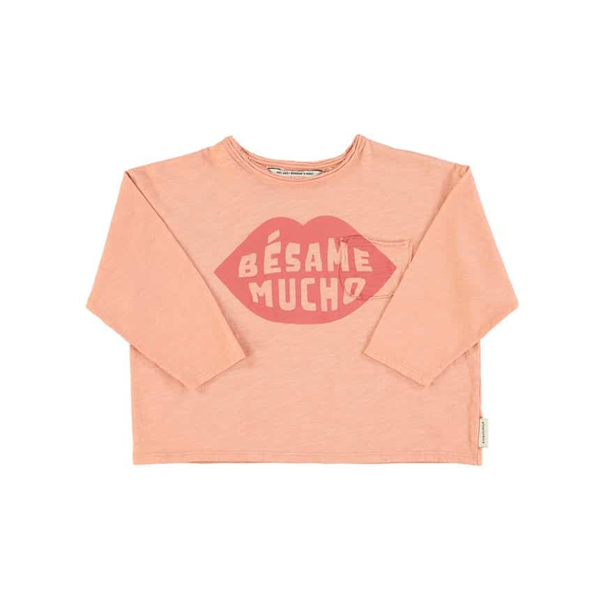 Longsleeve “Bésame Mucho”, coral pink