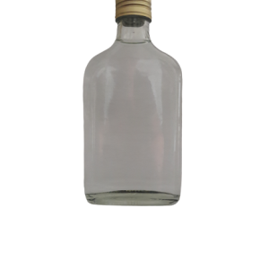 6 x leere Taschenflaschen aus Klarglas 200 ml