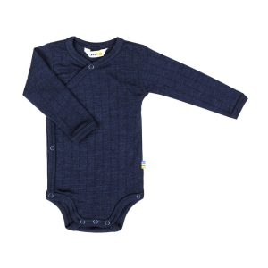 Wickelbody aus Merinowolle, Navy