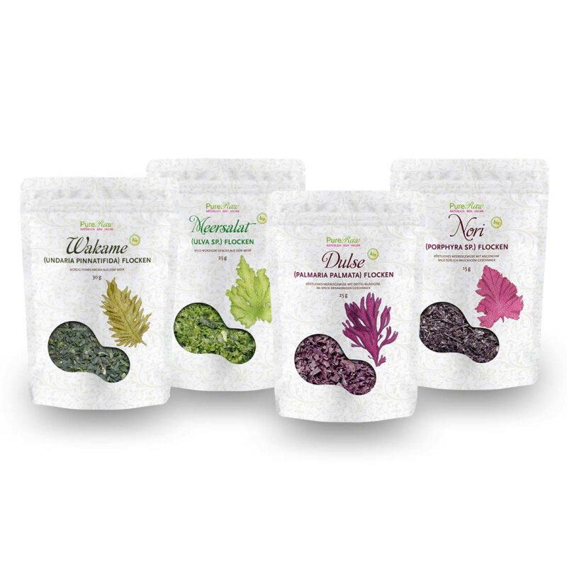 Algen-Flocken (getrocknet) Probierset, Bio & Roh, 95g