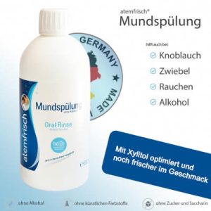 atemfrisch Mundspülung 500ml mit hochdosiertem Sauerstoff (hdO2) und Xylitol