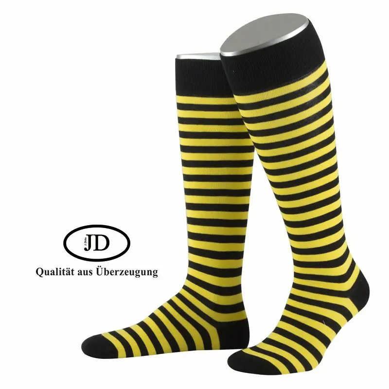 JD Kniestrümpfe Ringel Schwarz/Gelb, 42-44
