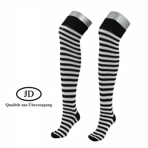 JD Overknee Ringel Schwarz/Weiß, 45-47