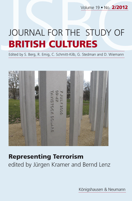 Representing Terrorism – Journal für the Study of British Cultures, Vol. 19 · No. 2/2012 – Jürgen Kramer (Hrsg.), Bernd Lenz (Hrsg.) – ISBN 9783826052811 / 978-3-8260-5281-1 / 978-3-82-605281-1
